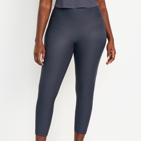 NWT OLD NAVY High-Waisted Cropped Leggings Color:Dusk Navy - Picture 5 of 10